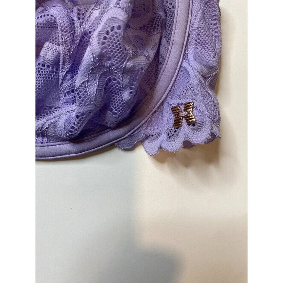 Savage X Fenty Unlined Lingerie Bralette Lavender Purple Lace Size 36C - Picture 3 of 8